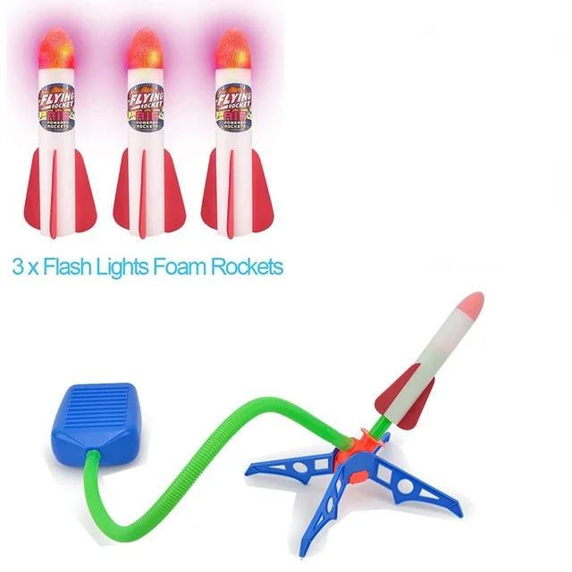 

Toy Rocket Launcher for kids Shoots Up to 100 Feet 8 Colorful Foam Rockets and Sturdy Launcher Stand With Foot Launch Pad