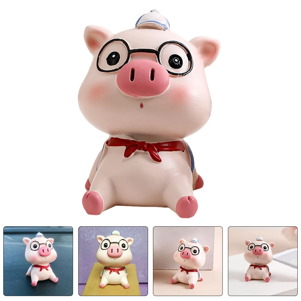 

Lovely Resin Figurines Miniature Ornament Desktop Decor Micro Landscape Statue Small Sculpture Bookshelf Decoration Farm Pig
