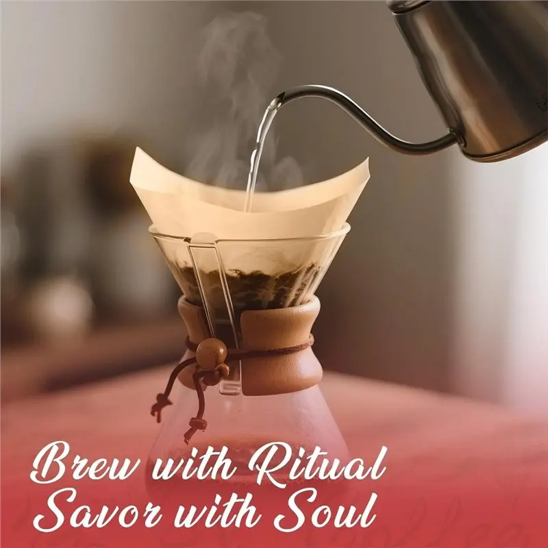 [HOT!A34R】 For Chemex Pour-Over Coffee Makers Compatible 200 Pack Pre-Filled Unbleached Cone Filters, Natural Paper For Pure Tas