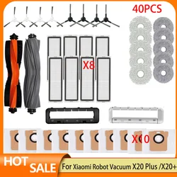 Accesorios para Xiaomi Robot aspirador X20 Plus/X20 + piezas cepillo lateral principal labio filtro Hepa paño de mopa bolsa de polvo