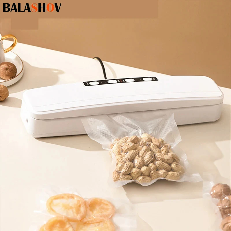 Vacuum Sealer Packaging Machine with Free 10pcs Vacuum Bags Household Black Food Vacuum Sealer 220V EU Plug Overseas Warehouse