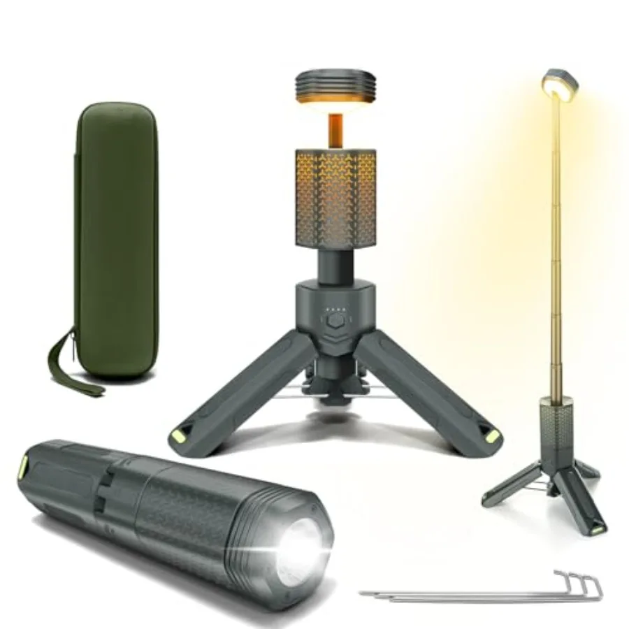 

Camping Lantern Telescopic, Portable Collapsible Magnetic Lamp w/ 10500mAh, IPX7 Waterproof Rechargeable Flashlight, Foldable L