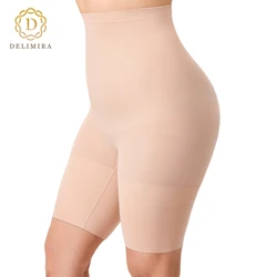 DELIMIRA Women's Shapewear Shorts Tummy Control Plus Size High Waisted Panties High Compression Thigh Slimmer