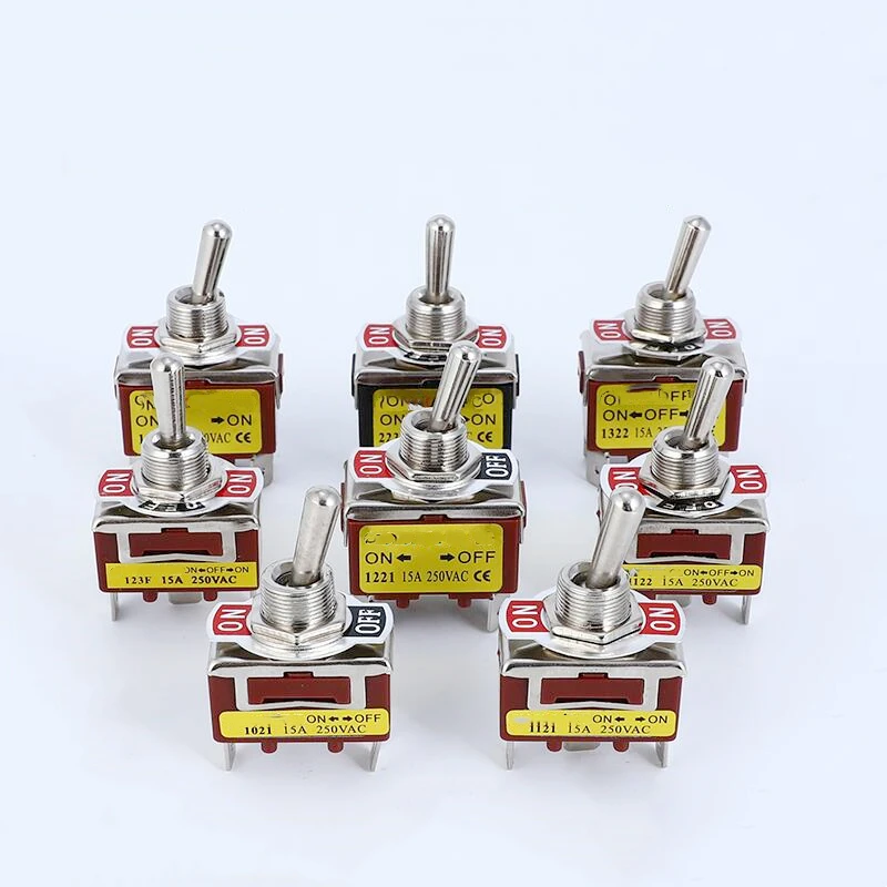 1Pcs Mini Welding Pin Toggle Switch E-TEN Series High Quality Silver Contact Copper Pin 12mm Toggle Switch 15A 250VAC E-TEN223F