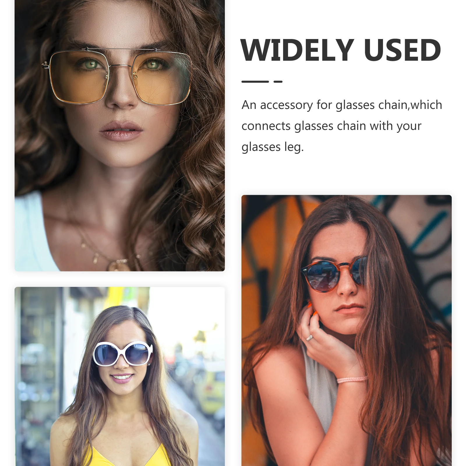 

100pcs Eyeglasses Chain Accessories Sunglasses Connectors Non Slip Silicone Ring Durable Glasses Rope Parts Easy Install