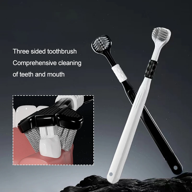 2/4pcs Travel Toothbrush Three Sided Toothbrush Soft Bristled Adult Household 3D Fully Wrapped Toothbrush Oral Care Accessories