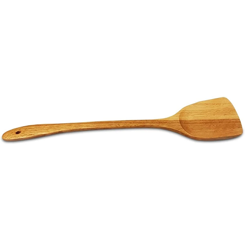 Wooden Spatula For Wok - 15.35 Inch Long Hand - Wood Spatula Perfect For Cooking And Saute -Premium Quality Mixing Spoon