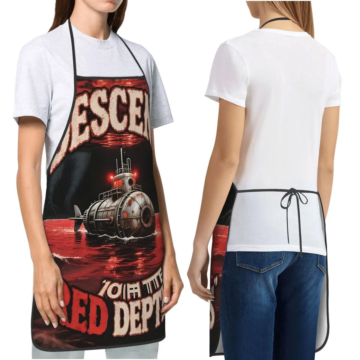 Iron Lung Psychological Horror Submarine Red Depths Descent Apron Chef Cooking Cuisine Tablier Bib Kitchen Cleaning Pinafore