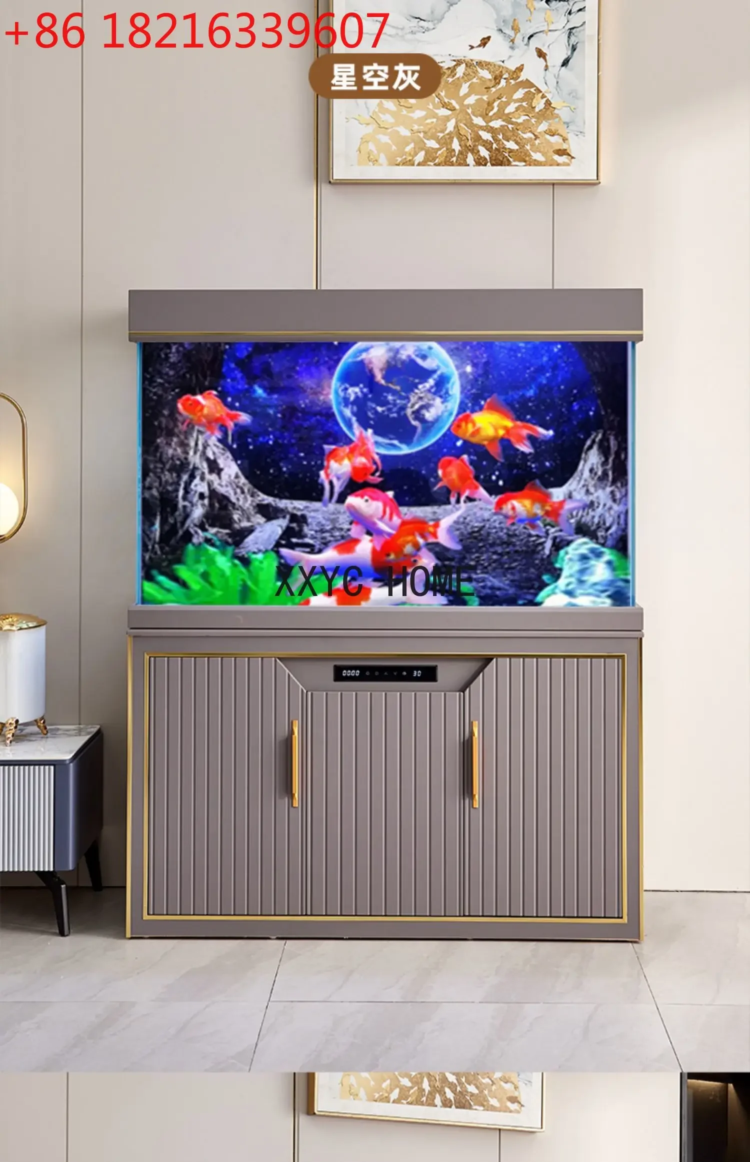 Square Dragon Fish Tank Super White Glass Bottom Filter Change Water Ecological Landscape Aquarium Living Room