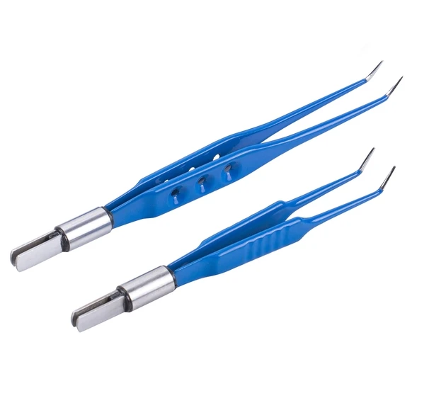 Electro Coagulation Surgical Custom Made Non-stick Electrosurgical Reusable Bayonet Bipolar Forceps Curved