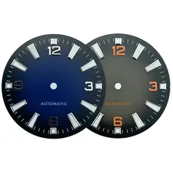 NEW 33mm Nologo Black/Orange Sterile Watch Dial for nh38 nh35 Movement Planet Ocean Style Mens Watch BGW9 Lume