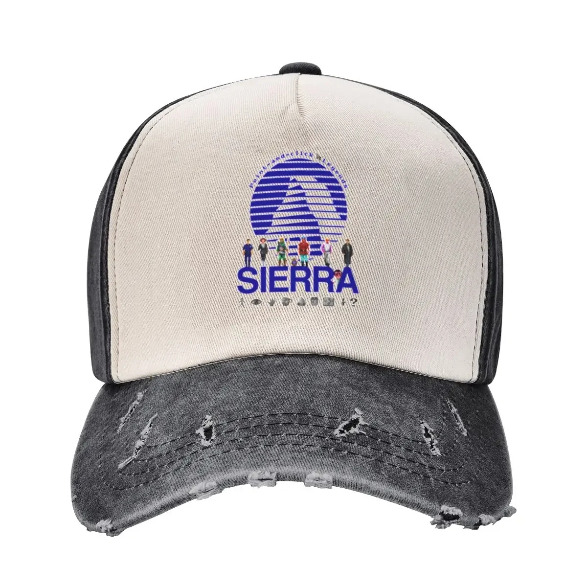 POINT AND CLICK LEGENDS - Sierra Online Logo (BLUE) - Gaming Heroes and Icons - Graphic Adventure PC Games! Baseball Cap