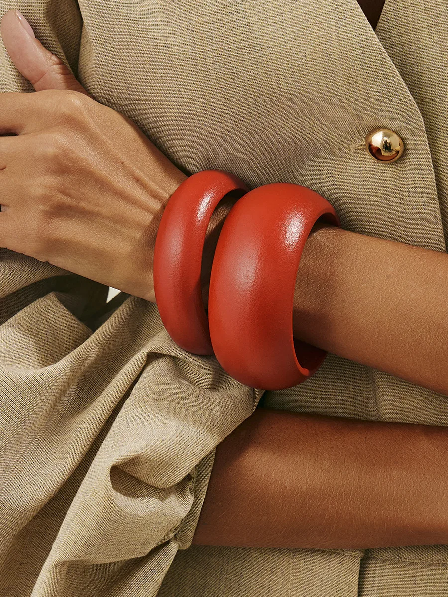 Women'S Affordable Accessories - Conjunto de Pulseiras Largas de Madeira