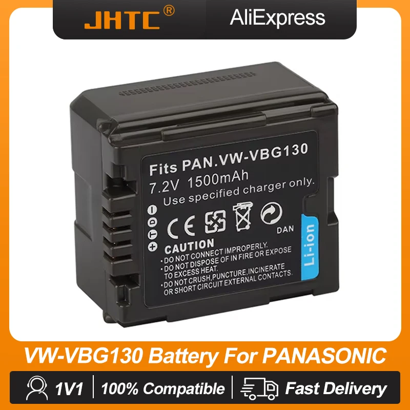 VW VBG130 batería 1500mAh para Panasonic VW-VBG130 VW-VBG070 VW-VBG260 SDR-H20 SDR-H28 SDR-H258 HDC-SD1 batería de cámara VWVBG130
