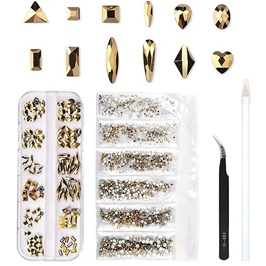 Women Nail Art Decorations Set Beautiful DIY Manicure Decor Kit Box Package