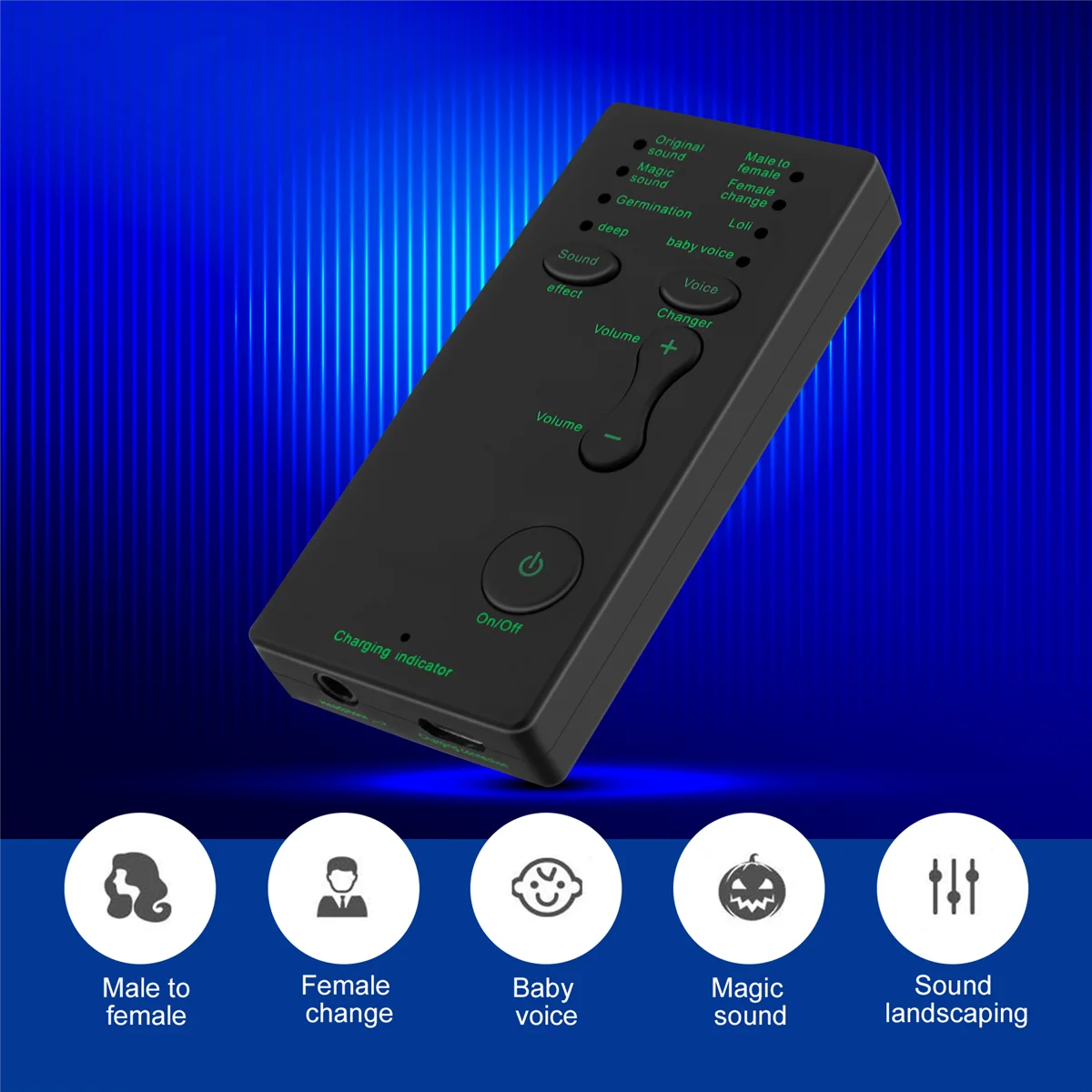 BNGF-Voice Changer 7 Different Sound Changes Device for Computer Laptop Mobile Phone