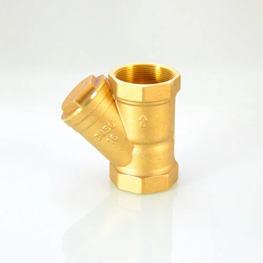 Inline Brass Y Strainer For Industrial Plumbing Water Meter Heating Pump Systems Pipe Filtration Mesh Debris Removal Device