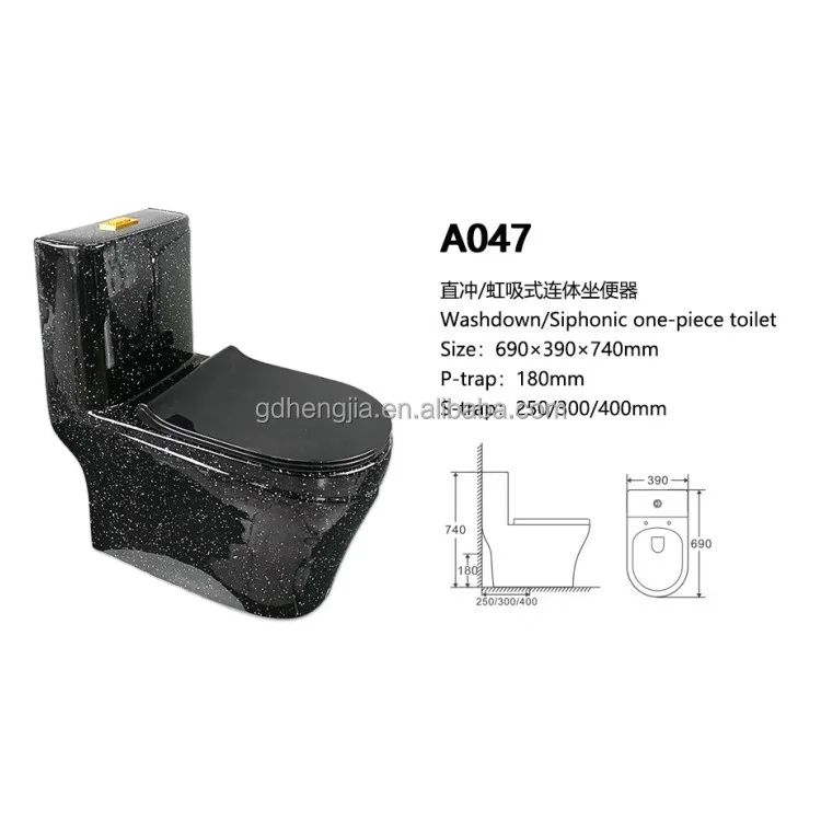 Luxury One-Piece Ceramic Commode Toilet Bowl With S-Trap Drainage Dual-Flush Modern Design For Hotels