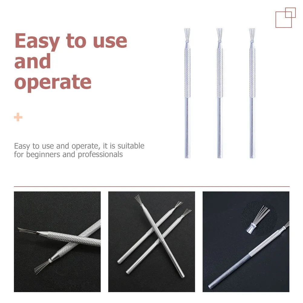 3 قطعة أداة فرشاة إبرة الصلب لصنع نسيج الطين النحت الفخار الفن الحرفية المشاريع Diy بها بنفسك النمذجة نحت مجموعة #1