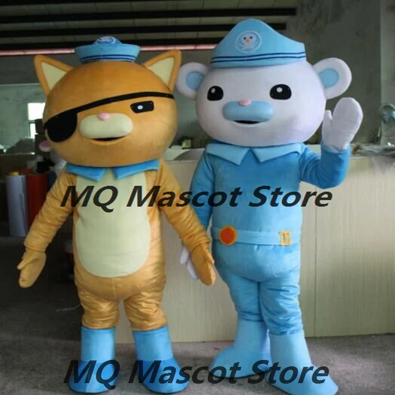 Movie Octonauts Captain Mascotter Polar Bear Police Mascot Costumes Plush Customized Animal Cosplay Costume Carnival Mask Party