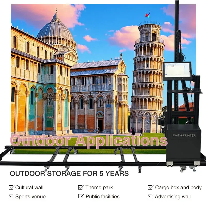 Wall Printer CMYK+W UV Ink Wall Printing Machine 3D Vertical Wall Printer Indoor Outdoor