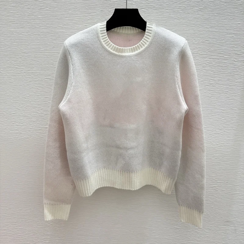 

Высококачественный градиентный трехмерный флокированный женский вязаный свитер с буквенным принтом, пуловер с круглым вырезом 25916120