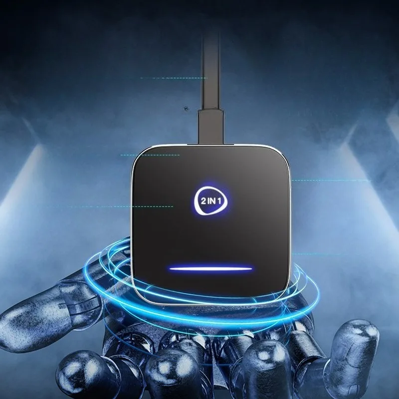 

For Metal Frame Wireless CarPlay Adapter Wired to Wireless 2 in 1 CarPlay Android Auto Smart Box Multimedia Connectivity Module