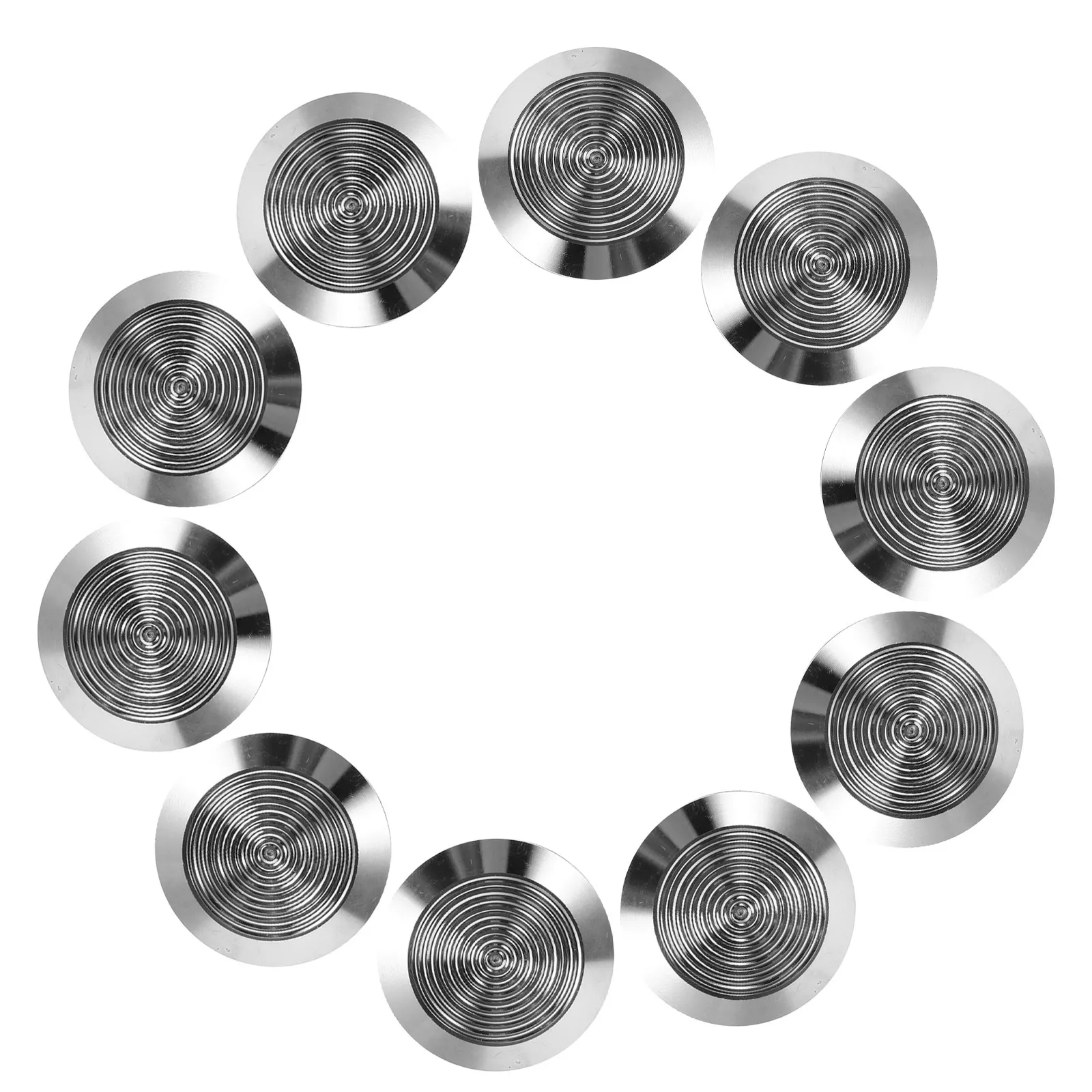 10Pcs Self Adhesive Stainless Steel Tactile Stud Surface Mounted Anti Slip Dome Indicator for Blind Sidewalk Safety Guidance