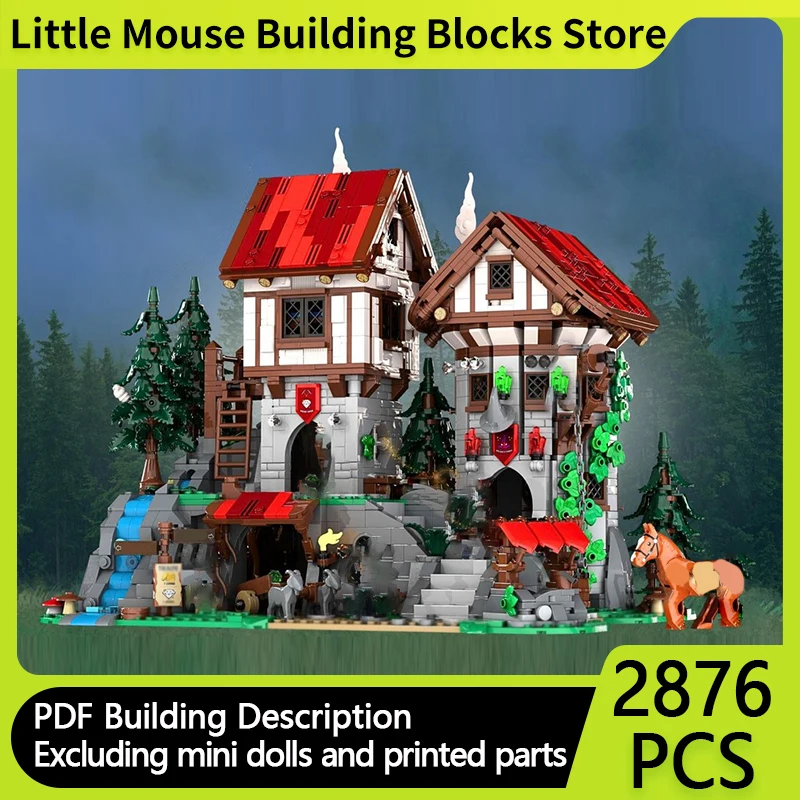 

Medieval Castle Model MOC Building Bricks Crystal Fortress Cave Modular Technology Gifts Holiday Assemble Children Toys Suit