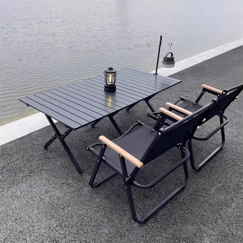 Outdoor Folding Tables and Chairs Portable Ultra-light Aluminum Egg Roll Table Picnic Camping Pliante Equipment Mesa Furniture