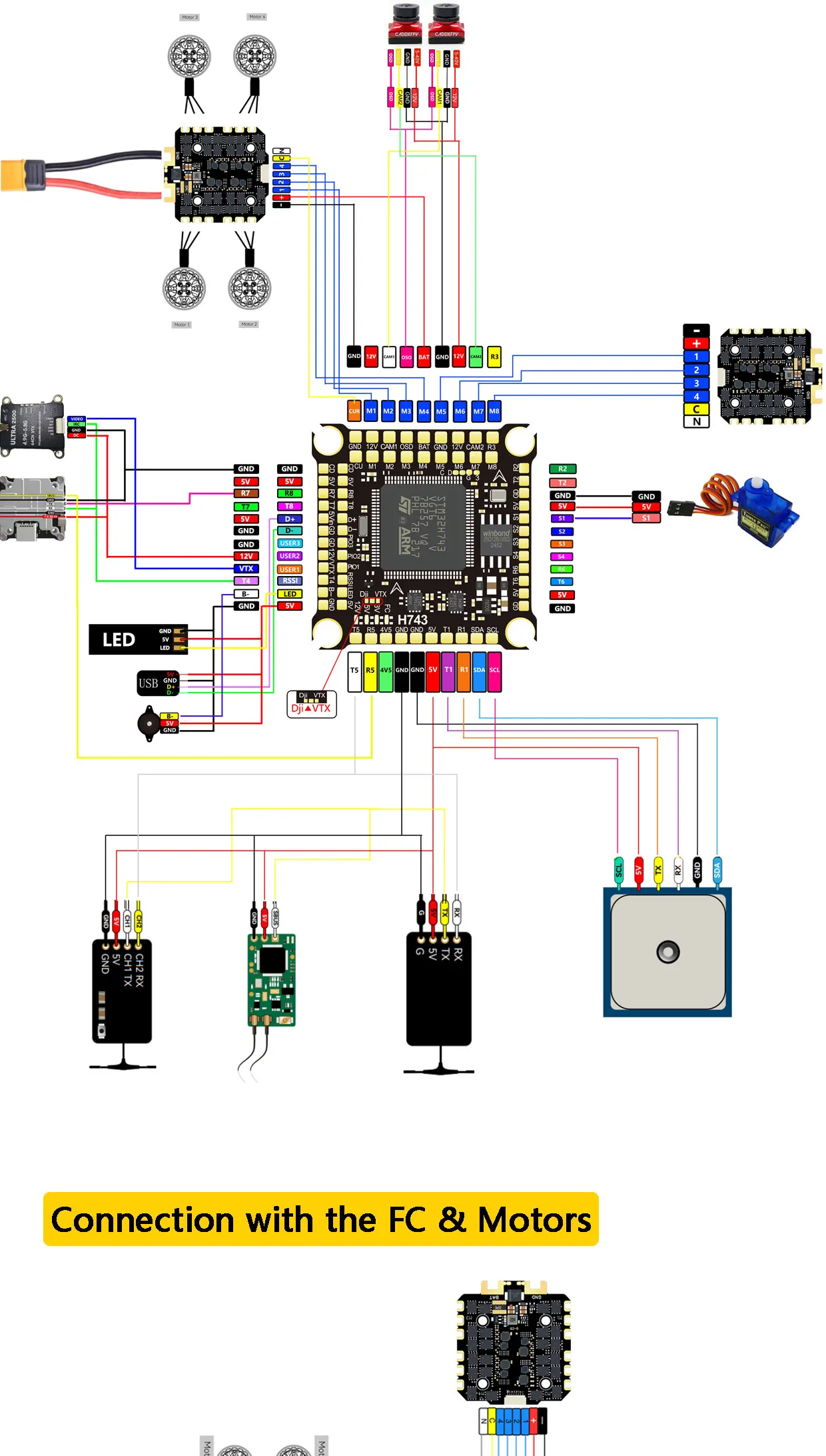 DAKEFPV H743 12S 120A Stack INAV Betaflight Ardupilot H743 FC Flugsteuerung FPV Stack für 13 15 18 Zoll FPV Drohnenrahmen – Detail 14