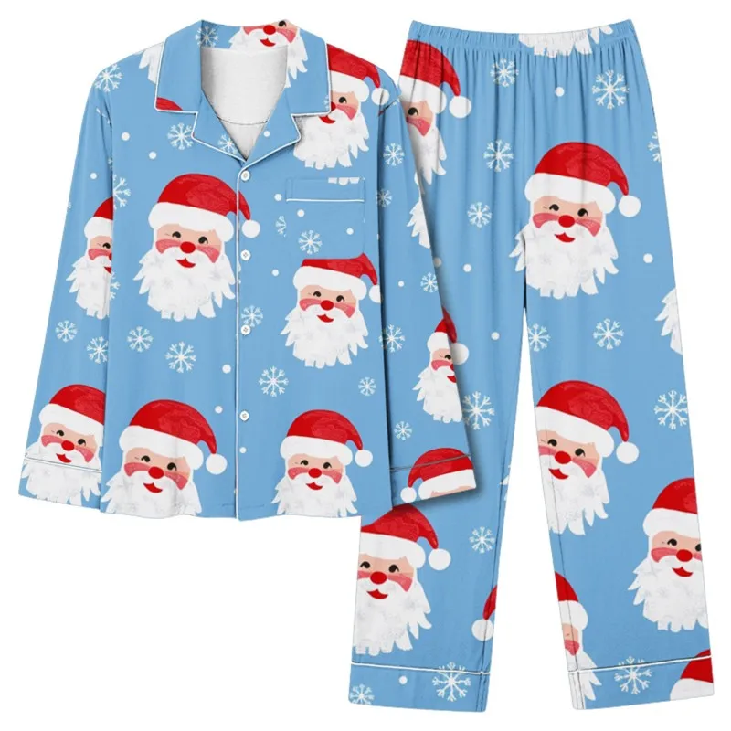 Ensemble de vêtements de nuit 2 pièces College sur le thème de Noël pour femmes, pantalon confortable, arbre de Noël, père Noël, maison, hiver