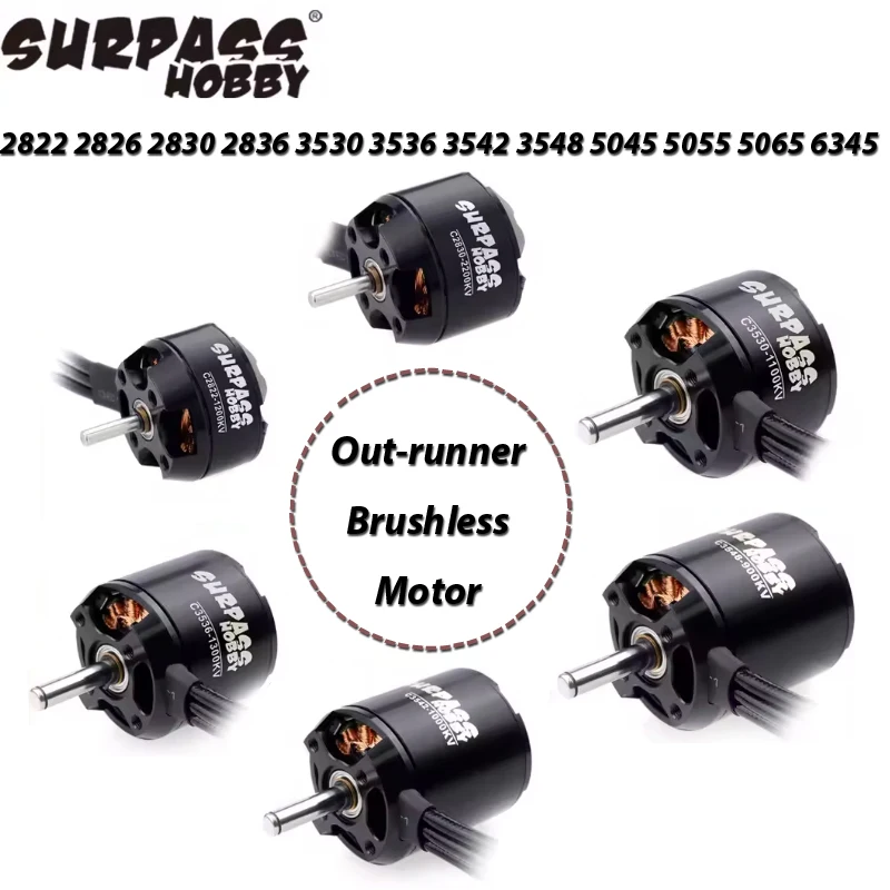 SURPASSHOBBY Brushless Motor 2822 2830 2836 3530 3536 3542 3548 5055 6345 for FPV 3D Fixed-Wing Quadcopter Drone Multicopter
