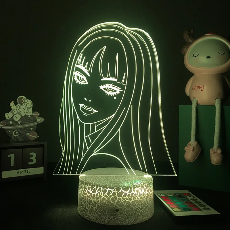 Cartoon Hello Kitty Junji Ito Tomie Night Light Kawaii Japan Anime Peripheral Room Desktop Decor Acrylic Lamp Board Toys Gifts