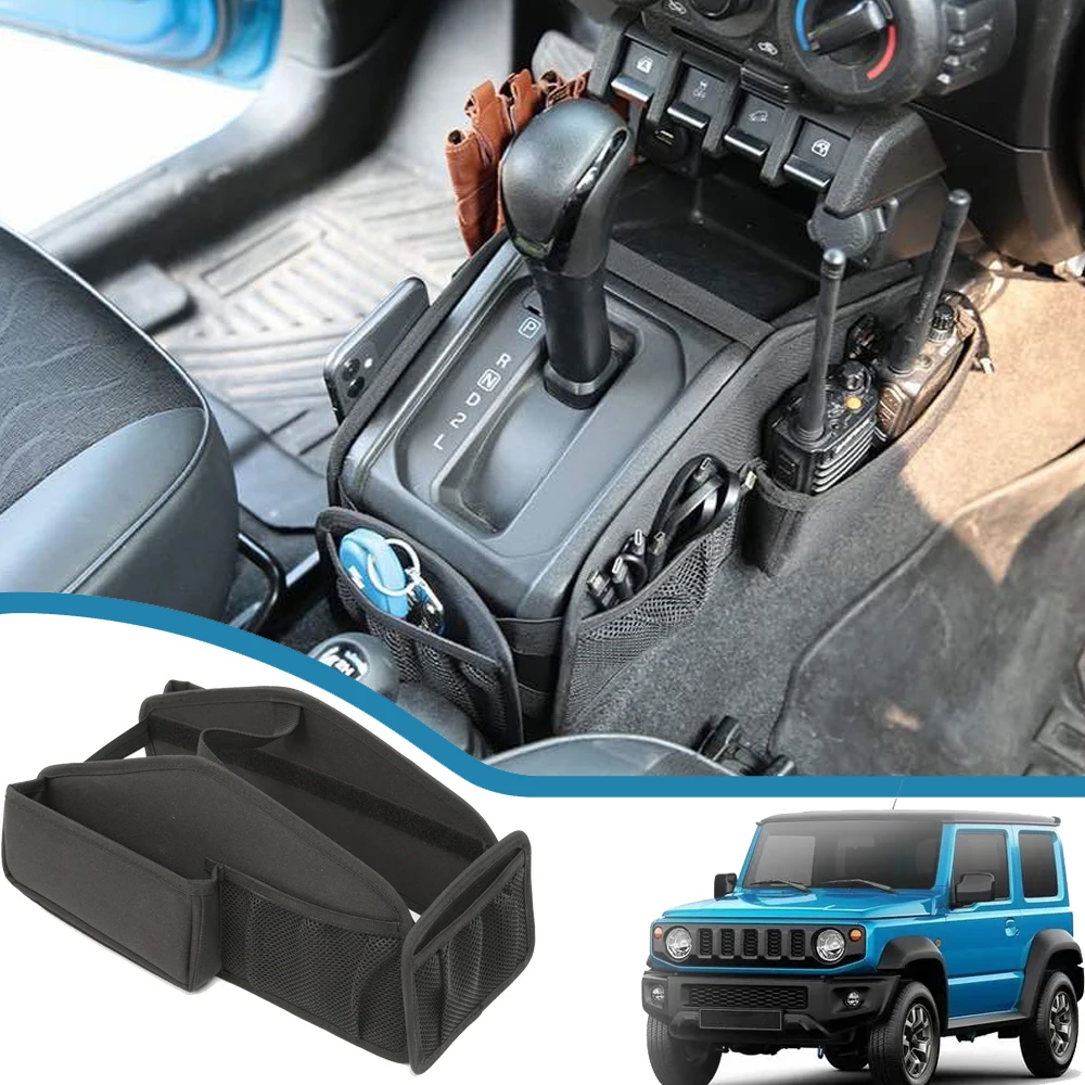 Car Gear Shift Storage Bag Box Organizer Container Tray for Suzuki Jimny JB64 JB74 XL 5-Door 2019-2024 Auto Interior Accessories