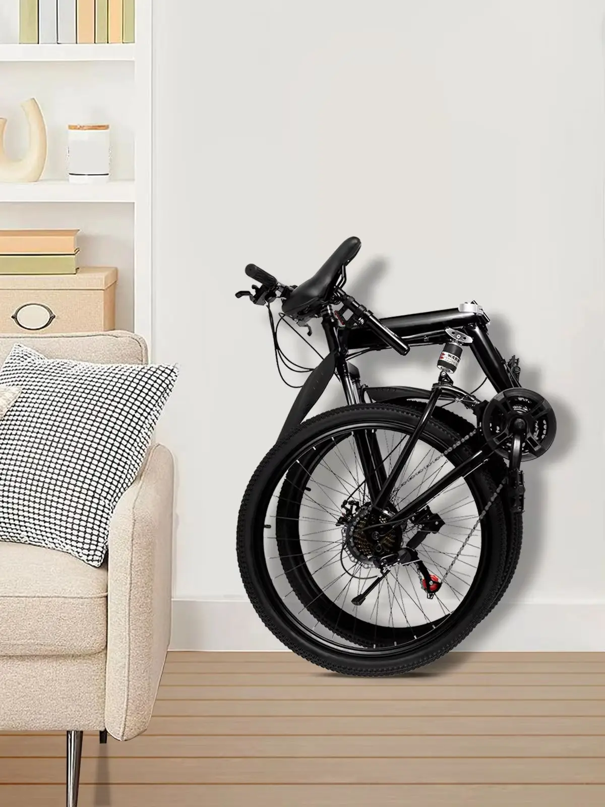AliExpress NONE Folding Mountain Bike+26-Inch Frame, Collapsible Mountain Bike+21-Speed Gear, Portable Mountain Bike+100Kg Load Capacity, For Mountain Trails Urban Commuting Students Office Workers Convenient Riding