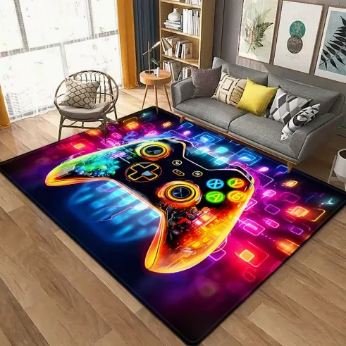 Living Room Mat Game Console Element Printed Pattern Mat Easy To Clean and Durable Areas Such As Bedrooms Offices and Entrances