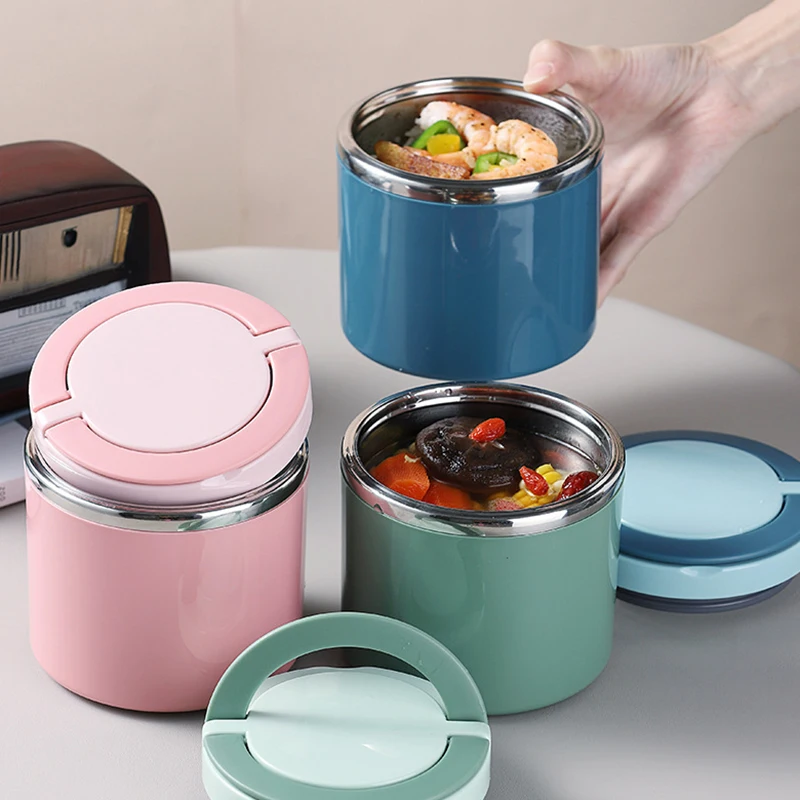 Portable Soup Cuplarge Capacity Stainless Steel Lunch Thermal Insulation Storage Students Breakfast With Porridge Cup Bento Box