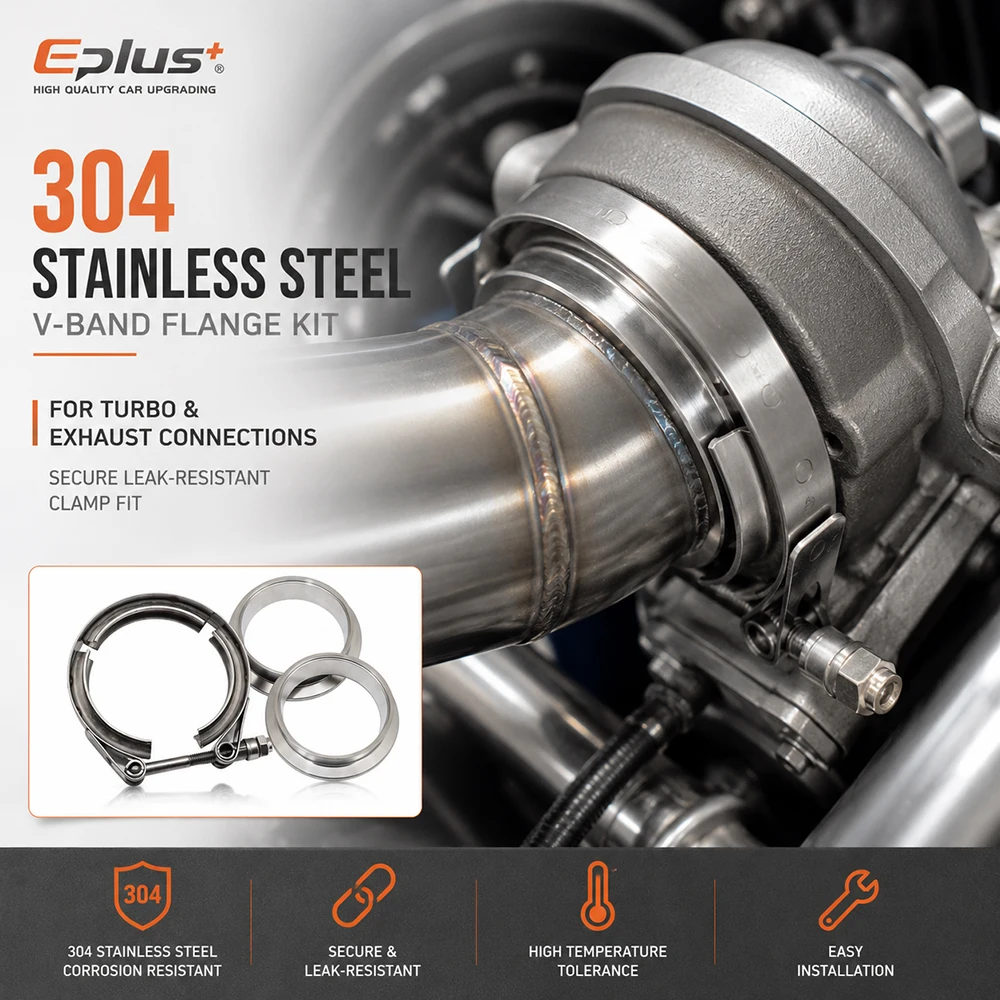 304 Edelstahl V-Band Klemme Männlich-Weiblich Flansch-Kit Auspuffrohr V-Typ Klemme für Auto-Abgasanlage Turbo Schalldämpfer Downpipe – Detail 6