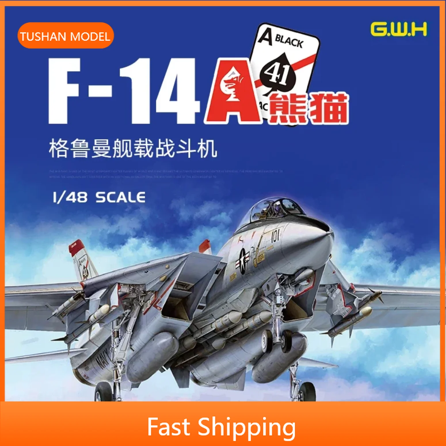 Assemble Attack Aircraft Scale Model Kit L4832 Grumman F-14A TOMCAT Shipborne Fighter 1:48 By Great Wall Hobby