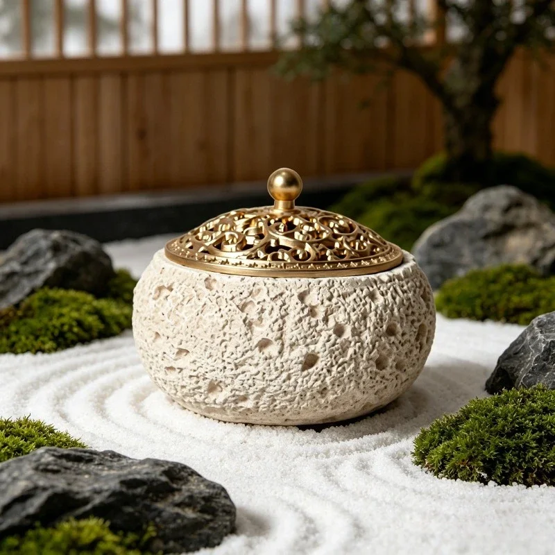 Creative alloy incense burne bottom three-legged incense burner household indoor sandalwood burner antique aromatherapy burner