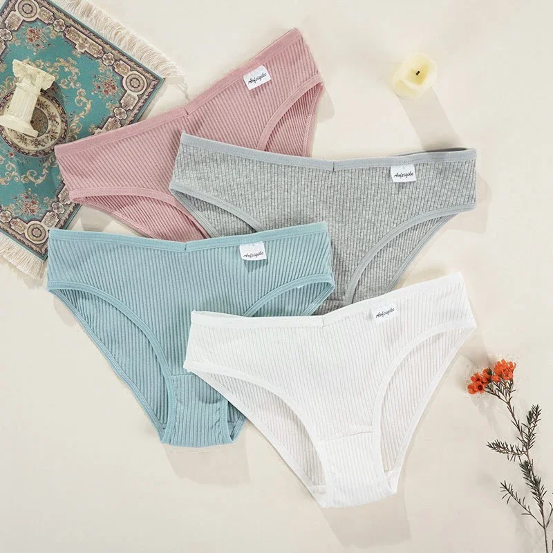 3PCS/Set Women Sexy Cotton Panties Underwear Female Underpants Woman Briefs Solid Color Pantys Girl Intimates Lingerie