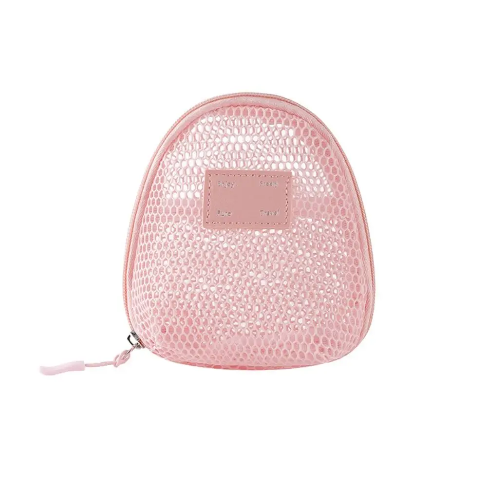 Casual Nylon Cosmetic Bag With Zipper Hand-held Storage Pouch Mesh Multipurpose Mesh Makeup Bags Travel