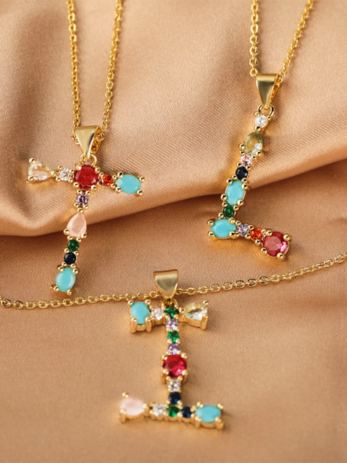 

Медный кулон с микронабором из циркона, 26-цветные буквы, индивидуальное модное ожерелье, ювелирные изделия из сплава, бесплатные