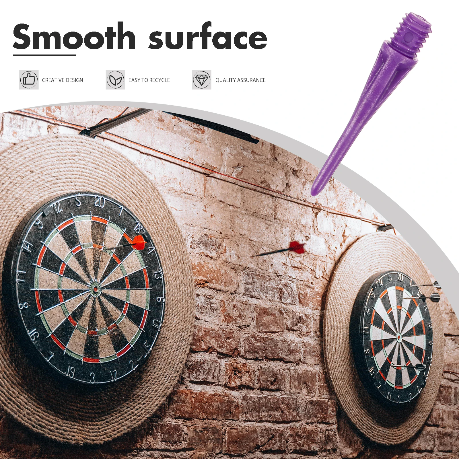 50 Pcs Dart Head Accessories Soft Tips for Replacement Points Universal Purple Threaded Sports