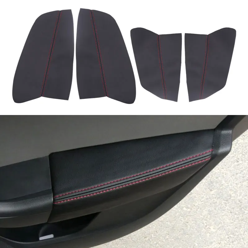 

For Skoda Octavia 2015 2016 2017 1 Pair Car Door Handle Panel Armrest Microfiber Leather Cover 4 doors model only