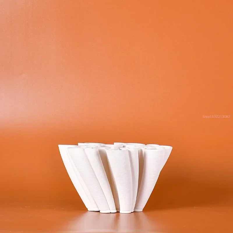 Creative Coral Shape Flower Vase Coral Handicraft Ornaments Flower Arrangement Ceramic Handicraft Ornaments Home Decoration