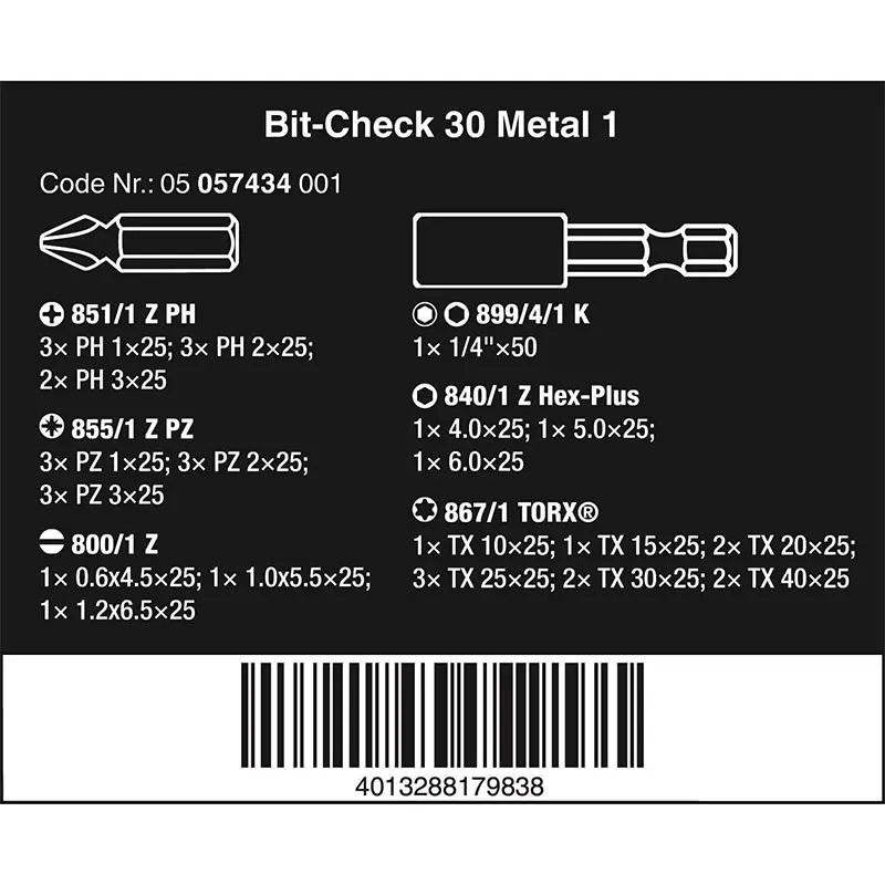 Imagem -05 - Wera-conjunto de Brocas 30 Metal Parte com um Número de Cores Diferentes o Que é Bom para o Desenvolvimento de Uma Verificação de Bits