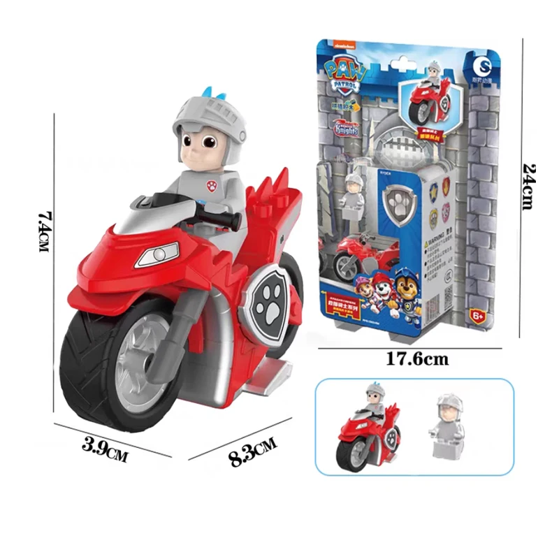 Paw Patrol Rescue Knights Ryder motocicleta capitán con Patrulla Canina Anime figura de acción patrulla coche combinación niños juguete para regalo