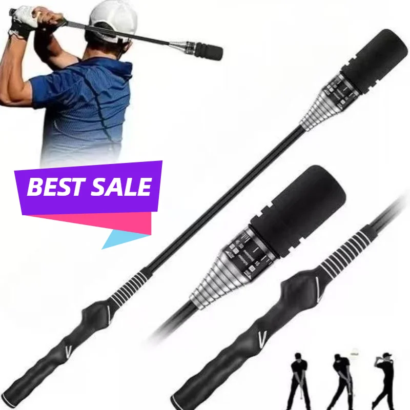 Adjustable Golf Swing Stick Trainer with Sound Feedback for Practice Drills Portable Club